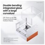 JONSBO V12 White Micro ATX Mid Tower PC Case, Hyperboloid Glass Desktop Design, Separated Cabinet Structure,Walnut Wood,MATX Desktop Computer Chassis, GPU<260mm,ATX PSU,Front 120mm*2(Built-in) White - Image 4