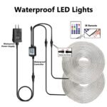 100ft Outdoor LED Strip Lights Waterproof, IP67 Waterproof LED Light Strips with Remote and APP Control, Timing, Music Sync RGB Exterior LED Rope Lights for Outside, Roof, Deck, Balcony, Garden, Pool - Image 8