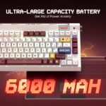 RisoPhy PC423 Wireless Creamy Keyboard with Screen & Knob, 75% 2.4G/Bluetooth/USB-C Gasket RGB Mechanical Keyboard, Hot Swappable, Five-Layer Padding & Pre-lubed Linear Switch, Retro Red and White - Image 7