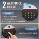 KAER Fireproof Gun Safe Biometric 20 Gun Safe for Rifles and Pistols 30 Minute Fire Protection Heavy-Duty Fingerprint Gun Cabinet for Shotguns with Digital Keypad, Large Quick Access (Grey) - Image 5