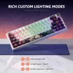 RisoPhy PC425 Wireless Gaming Keyboard, Gasket Mount, RGB Backlight, Volume Knob, 2.4GHz/USB-C/BT5.0, 60% Mechanical Gaming Keyboard for Mac/Win - Image 4