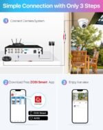 ZOSI 3K Lite Security Camera System with 1TB Hard Drive,AI Human/Vehicle Detection,Night Vision,H.265+ 8Channel HD TVI DVR Recorder,4pcs 1080P HD 1920TVL Indoor Outdoor Surveillance CCTV Dome Cameras - Image 7