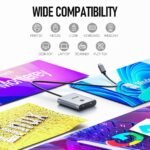 Unitek Bi-Directional USB C Switcher 1 in 2 Out /2 in 1 Out USB Switch Selector 2 Computers Share 1 Monitor Video Switch 10Gbps Data Transfer 8K@60Hz Video Type-C Power Adapter Included Silver - Image 5