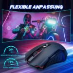 RisoPhy PC400 Wireless Gaming Mouse with 8000 DPI, 2.4G & Bluetooth Dual Mode Connection - Ergonomic Design, 7 Programmable Buttons, RGB backlighting, Precision Sensor for PC and Gaming - Image 3