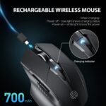 INPHIC Wireless Mouse Rechargeable, Battery Visible, 2400 DPI, 6 Buttons, Ergonomic Large Mouse for Laptop, Computer, Mac, PC etc. - Image 3