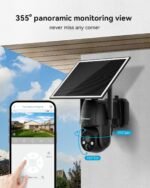 Jennov 4G LTE Cellular Solar Security Camera Wireless Outdoor, No WiFi Need Camera Home Security, 2K Color Night Vision, 360° PTZ, PIR Motion Detection, 2-Way Talk, IP65 Waterproof, Built-in SIM Card - Image 5