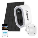 Anakk Solar Security Camera Wireless Outdoor, Solar-Powered 4MP 1-Cam, Compatible with A32 System, Color Night Vision,Motion Detection,24/7 Recording