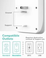 KMC 3-Outlet Wall Mount Surge Protector, 900 Joules, 4 USB 4.8 AMP USB Charging Ports, Phone Holder Cradle for Home, School or Office, ETL Certified - Image 7
