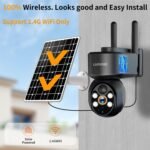 Luovisee WiFi Security Camera Wireless Outdoor 2 Packs,360° PTZ Solar Camera Outdoor Wireless for Home Security,Work with Alexa,AI Motion Detection,PIR Siren,Cloud & SD Card Storage, 2-Way Audio - Image 2
