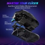 RisoPhy Superlight Wireless Gaming Mouse, 62g Dual Macro-Switches Gaming Mouse, 3-Mode Wireless/USB-C/Bluetooth Mouse with Adjustable 12000DPI, 5 Programmable Buttons Computer Mouse for PC/Mac-Black - Image 2