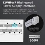 SAMA 850w Power Supply,XP Series White PSU ATX 3.0 & PCIE 5.0 ECO Fanless 80Plus Platinum Certified Full Modular Support RTX 40 Series - Image 3