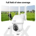 ieGeek 4G LTE Cellular Security Camera Wireless Outdoor, No WiFi Battery Powered Cameras with Solar Panel, 2K HD Color Night Vision, 2-Way Audio, 360° PTZ, PIR Motion Sensor(SIM Card Included) - Image 3