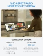 ARZOPA 16" 2.5K Portable Monitor, 2560x1600 QHD 123% sRGB IPS Display and 16.1 Portable Monitor Sleeve Case Bundle - Image 5