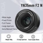 YONGNUO YN35mm F2N Lens, 1:2 AF MF Wide-Angle Fixed Prime Auto Focus Lens for Nikon DSLR Cameras - Image 2
