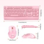 MEETION Wireless Keyboard and Mouse, Full-Sized Cordless Keyboard with Wrist Rest and 3 DPI Adjustable Mouse, Keyboard and Mouse Set with 2.4GHz USB Receiver, for PC/Computer/Laptop/Windows/Mac, Pink - Image 6