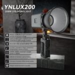 YONGNUO YNLUX200 200W LED Video Light, Handheld Continuous Output Lighting, with Bowens Mount, 2700-6500K Bi-Color, CRI96+ 2.4G Wireless Remote, for Portrait Wedding Outdoor Shooting YouTube Videos - Image 3