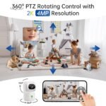 SYMYNELEC 5GHz Security Camera Indoor: 2K Baby Monitor with Phone App - Pet Camera with Speaker for Dog/Cat Owners - AI Motion Detection One-Touch Call Auto Tracking IR Night Vision TF/Cloud Storage - Image 2
