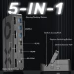 Unitek TV Dock Station for Nintendo Switch/Steam Deck 5-in-1 Docking Station Adapter One-touch Switching with 4 Game Card Storage Slot 3 USB 3.0 HDMI2.0 4K@60Hz Gigabit Ethernet PD USB-C 100W Charging - Image 2