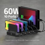 Unitek USB Charging Station, 10 USB Fast Ports Charge Docking Station and Adjustable Dividers, Multi Device Charger Organizer Compatible with iPad, iPhone, Tablet and Cell Phone - Image 2