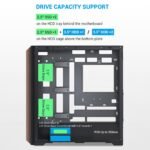 SAMA Z60 Genuine Walnut Wood PC Case, ATX Mid Tower PC Case, Pre-Installed 4X 140mm ARGB PWM Fans, Supports 360mm Radiator on Top, Type-C Port, Mid Tower Computer Case-Black - Image 7