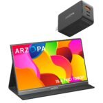 ARZOPA 15.6“ Portable Monitor and 65W 3 Ports USB Fast Charger Bundle