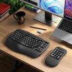 MEETION Ergonomic Wireless Keyboard with Separate Numeric Keypad, Wave Flexible 2-in-1 Setup for Multi-Device, 2.4G/Bluetooth Split Design with Wrist Rest for Accountants/Data Entry/Left-Handed User - Image 8