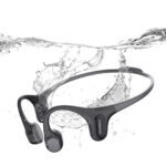 mojawa Run Plus Bone Conduction Headphones, Open-Ear Bluetooth Headphones, 32GB MP3 Player, IP68 Waterproof Swimming Earbuds, Deep Bass, Secure Fit for Running, Gym and Daily Use, Black