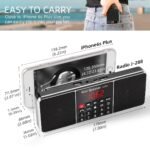 PRUNUS J-288 Portable Radio AM FM Radio with Bluetooth Speaker, Sleep Timer, Power-Saving Display, Ultra-Long Antenna, AUX Input & USB Disk & TF Card MP3 Player, NO Manual Preset - Image 2