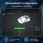 RisoPhy Lightweight Gaming Mouse, Tri-Modes Wired/2.4GHz/Bluetooth Anime Gaming Mouse, PAW3395 Sensor, 6 Programmable Buttons, 26K DPI Wireless Mouse for Laptop, PC, Mac - Image 6