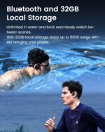 mojawa HaptiFit Terra Advanced Smart Sports Wearable, Open Ear Bluetooth Bone Conduction Headphones with Mic and 32GB MP3, Waterproof Wireless Earphones for Workouts, Swimming and Running, Blue - Image 4