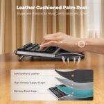 MEETION Ergonomic Keyboard and Mouse Wireless Combo, 2.4G Curved Compact Keyboard with Cushioned Palm Rest, 4 Level DPI Adjustable Wireless Mouse, for Windows/Mac/Desktop/PC/Laptop, Gray Black - Image 2