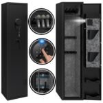 KAER 4-5 Gun Safes,Gun Safe for Rifles and Pistols,Shotgun Rifle Safe,Gun Safes for Rifle and Shotguns,Long Gun Cabinets with Fingerprint/Digital Keypad/Removable Shelf for Rifles Safes