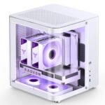 JONSBO TK-1 White Micro ATX Mini Tower Computer CASE, Hyperboloid Glass Design, Separated Cabinet Structure, Al Alloy Shell Matx Desktop PC Case, Support ATX Power supply/240 AIO, White - Image 7