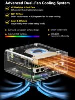 GMKtec AI Mini PC Ultra 9 285H (Turbo 5.4GHz) 96GB DDR5 2TB PCIe 4.0 SSD Mini Gaming Computer 3X M.2 Expansion Slots, Oculink, Quad Screen 8K Display EVO-T1 - Image 8