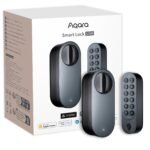 Aqara Smart Lock U200 (Fingerprint Keypad Included), Matter Over Thread, Keyless Entry Door Lock with Apple Home Key and Rechargeable Battery, Supports Apple Home, Alexa and SmartThings, Black