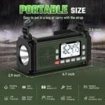 PRUNUS J-924 10000mAh/37000mWh Hand Crank Radio, AAA Batteries Powered Emergency Radio Solar, NOAA Weather Radio AM/FM/SW, USB Charging, Torch& Reading Light, SOS Alarm, Power Bank - Image 5
