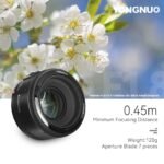 YONGNUO YN50mm F1.8C Lens, Large Aperture Auto Focus Lens, 50MM F1.8 for Canon EF Mount EOS Cameras Black - Image 3