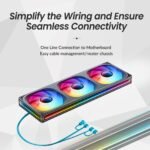 JONSBO ZB-360BR (Reverse) PC Case Fan,Reverse Blade Silent Computer Fan with 4-Sides Infinity Mirror,All-in-One, Single Frame Unit ARGB Fans,PWM,28MM Thick,Multiple Led Beads,Installation Ref to Tips - Image 6