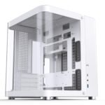 JONSBO TK-1 White Micro ATX Mini Tower Computer CASE, Hyperboloid Glass Design, Separated Cabinet Structure, Al Alloy Shell Matx Desktop PC Case, Support ATX Power supply/240 AIO, White - Image 3