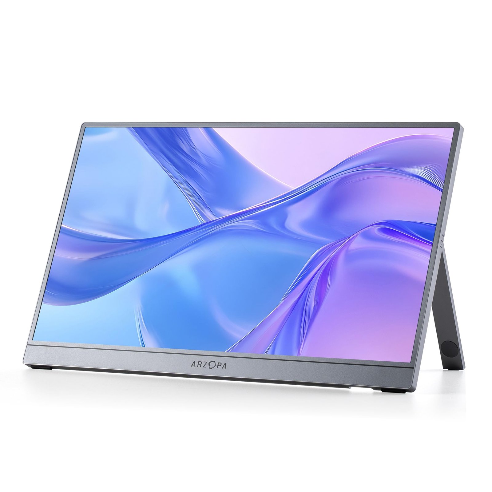 71e8R-sPuAL.jpg ARZOPA Portable Monitor 15.6'' FHD 1080P - Ultra-Slim Portable Laptop Monitor with Kickstand - IPS Display for PC, MAC, Phone, Xbox, PS5 - USB C & HDMI Connectivity - A1 Gray - Image 1