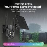 Heyall 2.4G/5G WiFi 6 Wireless Outdoor 360° View Security Camera, 2K, Solar Powered 4MP, Color Night Vision, AI Human Detection, Pan/Tilt, Spotlight & Siren, 2-Way Talk, Cloud/SD Storage, IP65 - Image 8