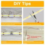 DAYBETTER COB LED Strip Lights, Tunable White(2700K-6500K) COB LED Lights with 3040 LEDs, 24V Adapter, RF Remote, Dimmable High Density Uniform LED Strip for Bedroom, Kitchen, Cabinet, CRI90+, 16.4ft - Image 6
