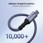 ARZOPA USB C to Type C Cable 100W PD Fast Charging & 10Gbps Data, USB 3.1 Gen 2 Type C Cable, 3.3ft Nylon Braided Right Angle for iPhone 16/15, MacBook, iPad Pro, Galaxy S24/S23, Thunderbolt 3 - Image 5
