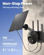 ieGeek 4G LTE Cellular Security Camera Wireless Outdoor, Solar Battery Powered Cameras for Home Surveillance, 2K Color Night Vision, 360°PTZ, 2-Way Audio, No WiFi, PIR Motion Sensor(SIM Card Included) - Image 4