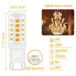 DAYBETTER G9 Led Bulb 12 Pack 3000K Soft Warm White 4W, Equivalen G9 Halogen Light Bulb 40 Watt, T4 G9 Bi Pin Ceramic Base, 120V 450LM No-Flicker 360° Beam Angle Non-Dimmable, G9 Bulb for Chandeliers - Image 2
