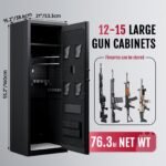 KAER 12-15 Gun Safe, Biometric Gun Safes, Gun Safe for Rifles and Pistols, Gun Cabinet, Gun Safes for Rifles,Gun safes for Home with Gun Racks and Removable Shelves - Image 2