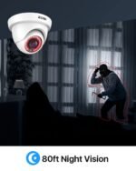 ZOSI 2Pack 2.0MP HD 1080P Security Cameras Kit, 80ft Night Vision, Indoor Outdoor Home CCTV Dome Cameras for 1080P/5MP/4K HD-TVI Analog DVR System - Image 3