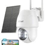 ieGeek Solar Security Cameras Wireless Outdoor, 2K 2.4G WiFi Camera with Solar Panel and Battery Powered, Color Night Vision with Spotlight, 360° PTZ, 2-Way Audio, PIR Motion Sensor, no Subscription