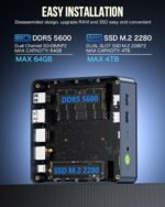 GMKtec Mini PC Gaming, K6 AMD Ryzen 7 7840HS Dual NIC LAN 2.5Gbps Desktop Computer, 32GB DDR5 (16GB*2) 1TB PCIe4.0 SSD, USB4.0, HDMI, DP, USB-C, WiFi 6E, BT 5.2 - Image 6