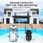 Heyall 2.4G/5G WiFi 6 Wireless Outdoor 360° View Security Camera, 2K, Solar Powered 4MP, Color Night Vision, AI Human Detection, Pan/Tilt, Spotlight & Siren, 2-Way Talk, Cloud/SD Storage, IP65 - Image 3